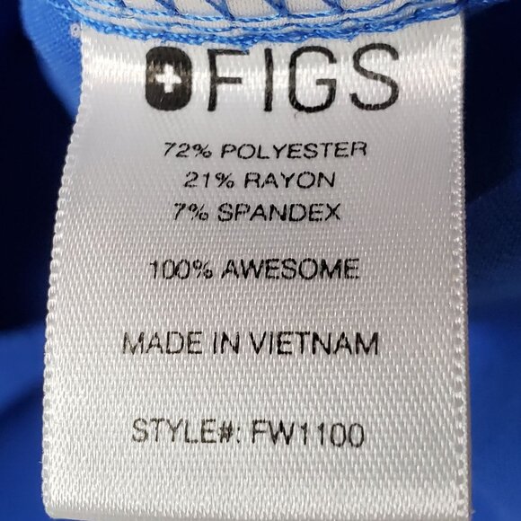 Figs Casma Women's Technical  Blue Three Pocket Medical Healthcare Scrub Top XXS - Picture 4 of 5